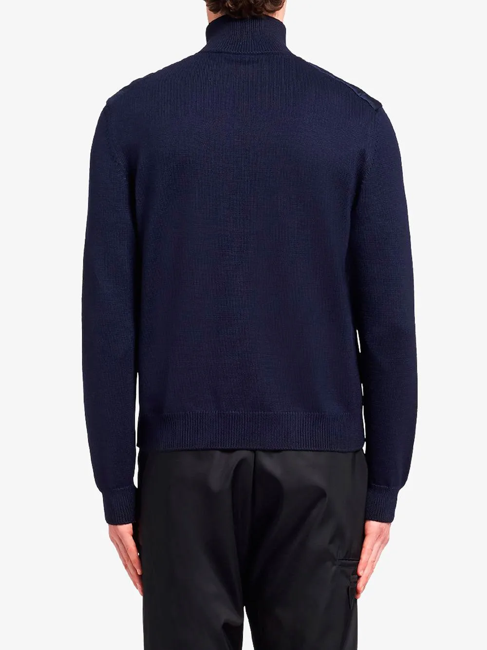 Nylon zip-up cardigan