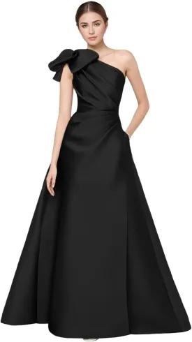 One Shoulder Bow Bridesmaid Dresses for Women Wedding Guest Mother of The Bride Dress Formal Evening Gown XPD11