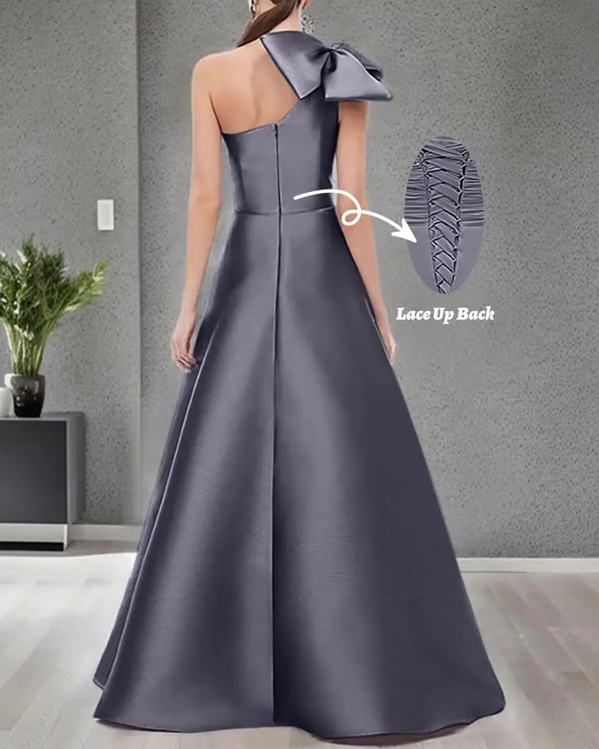 One Shoulder Bow Bridesmaid Dresses for Women Wedding Guest Mother of The Bride Dress Formal Evening Gown XPD11