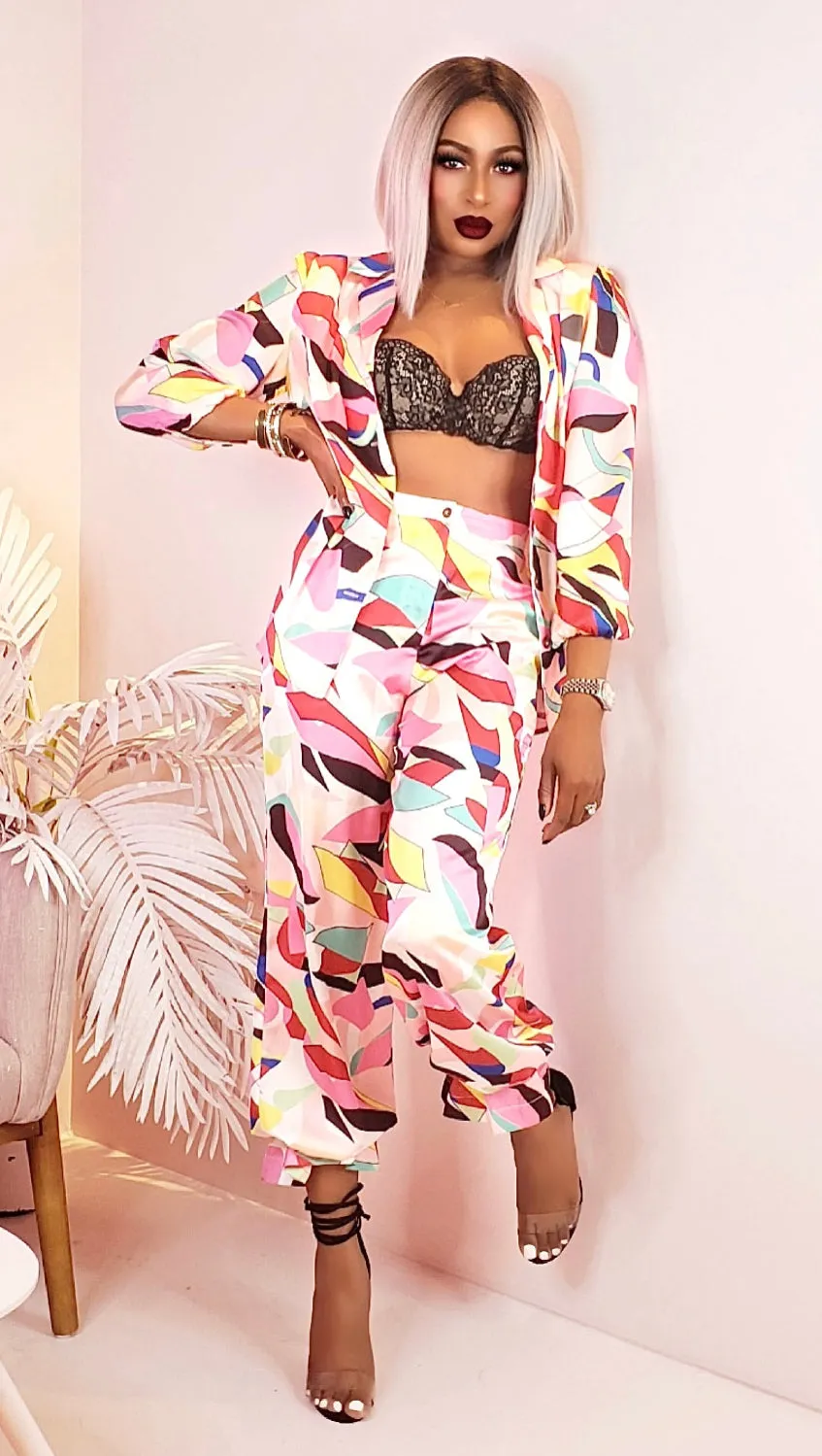 PINK MULTI COLOR | PANT SET (Size S - L)