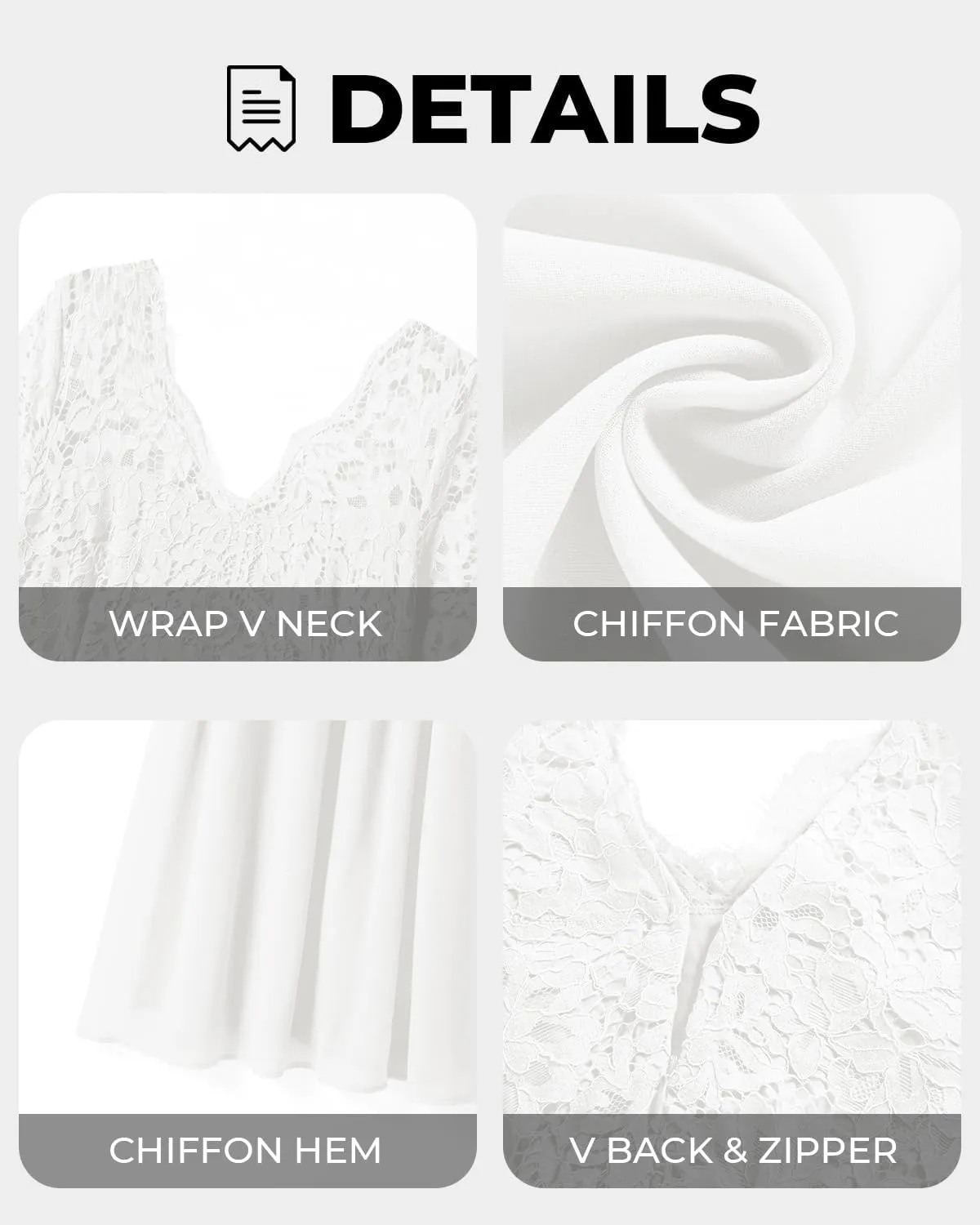 Plus Size Formal Wedding Dresses - Gowns Evening Prom Elegant V Neck Long Sleeve Lace Chiffon Long Maxi Dress