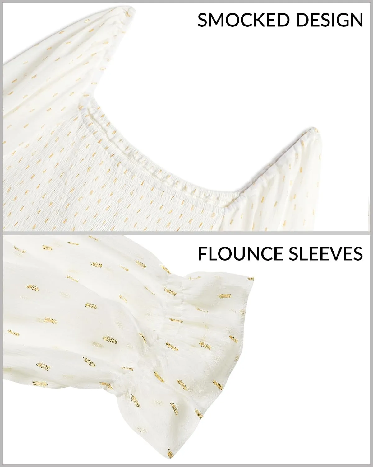 Plus Size Summer Dress - Bridal Shower Graduation Wedding Guest Gold Dots Smocked Midi Dresses
