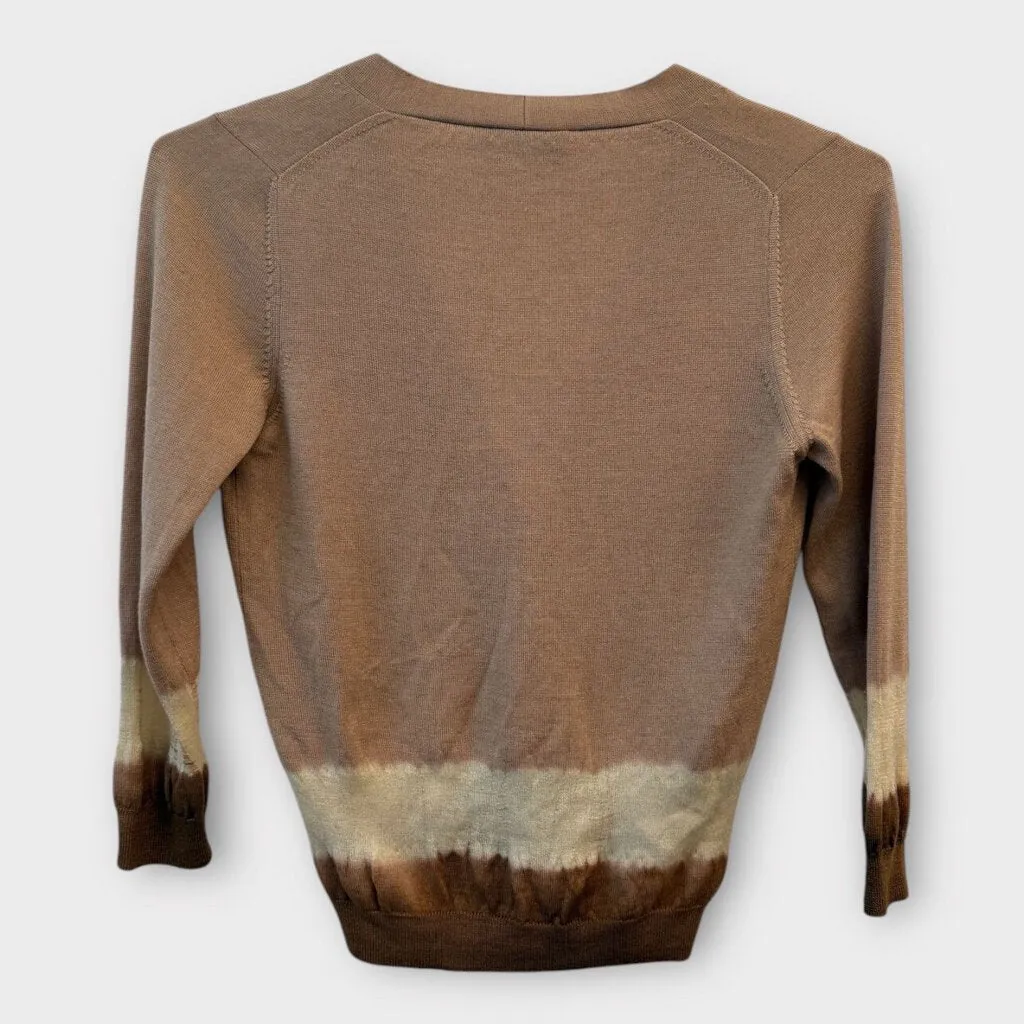 Prada 2004 Biege Dipped Tie Dye Cardigan