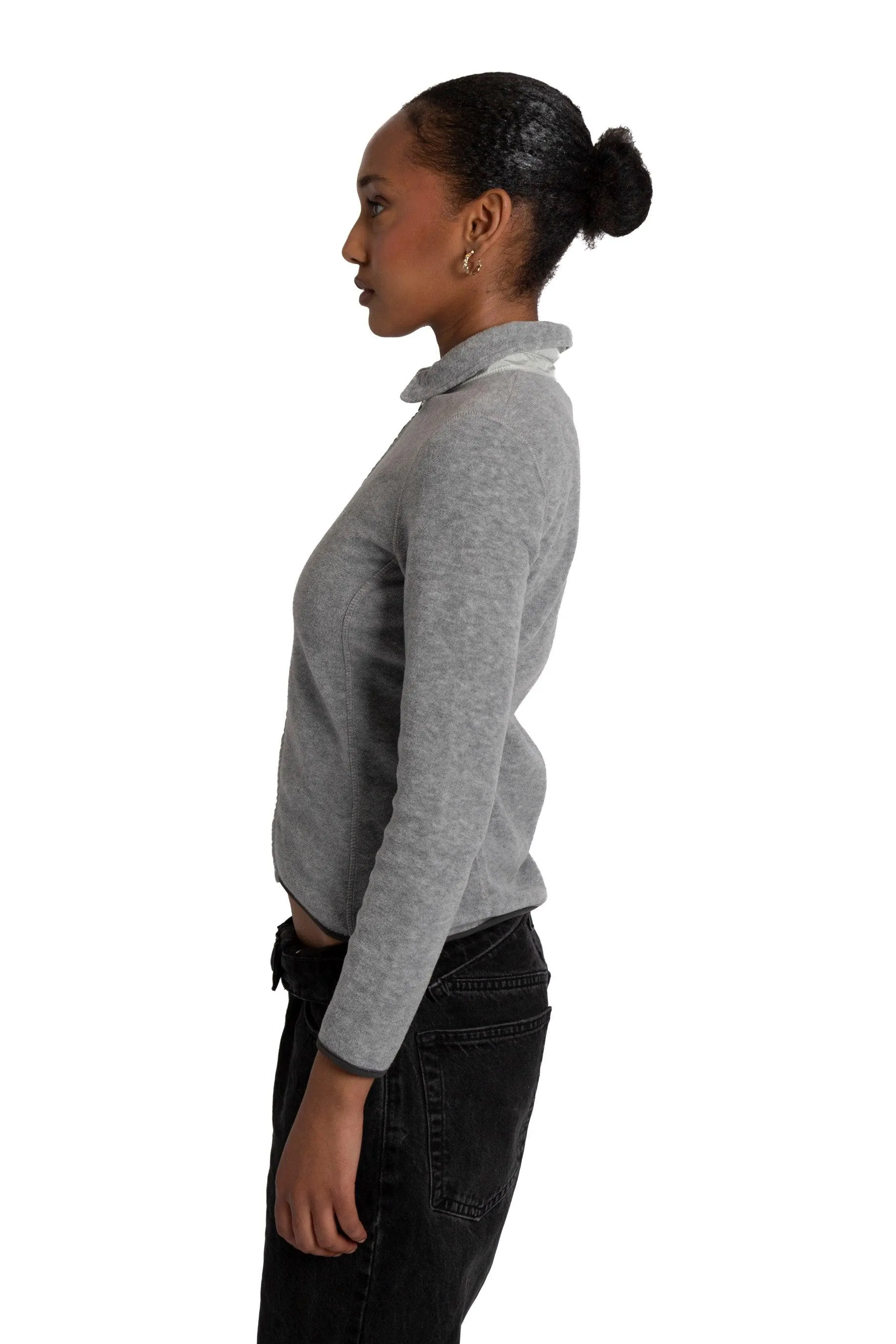 Prada Sport Light Grey Collared Fleece