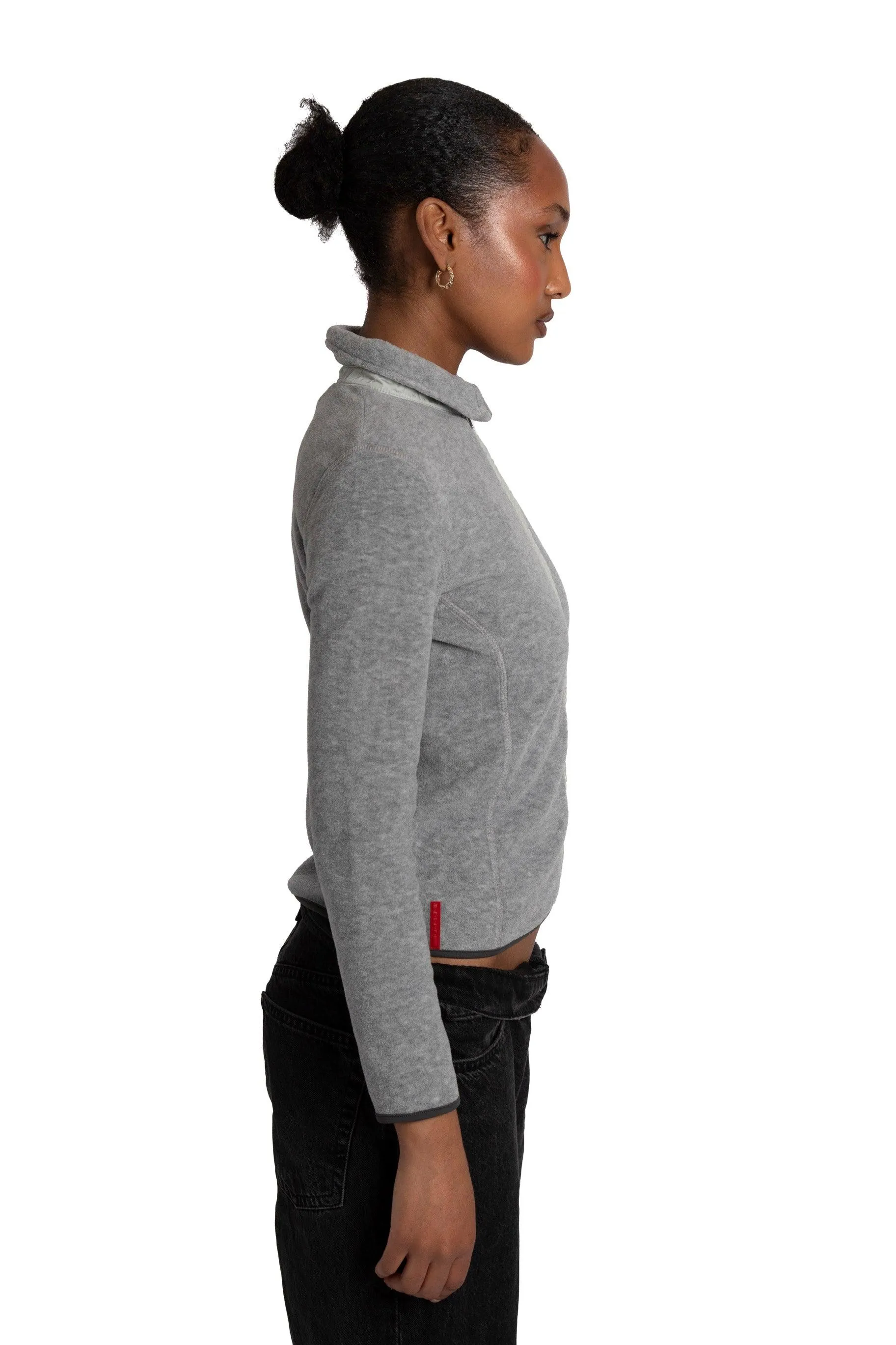 Prada Sport Light Grey Collared Fleece