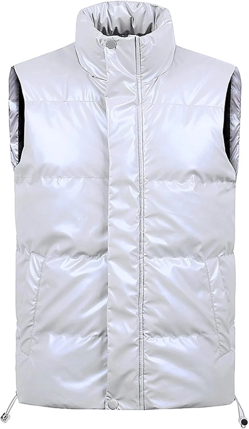 Puffy Vest Men Men's Vest Cardigan High Collar Men's Warm Zip Men's Coats Jackets Stuff for Men Sleeveless Vest for