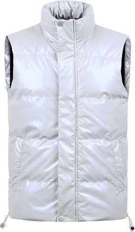 Puffy Vest Men Men's Vest Cardigan High Collar Men's Warm Zip Men's Coats Jackets Stuff for Men Sleeveless Vest for