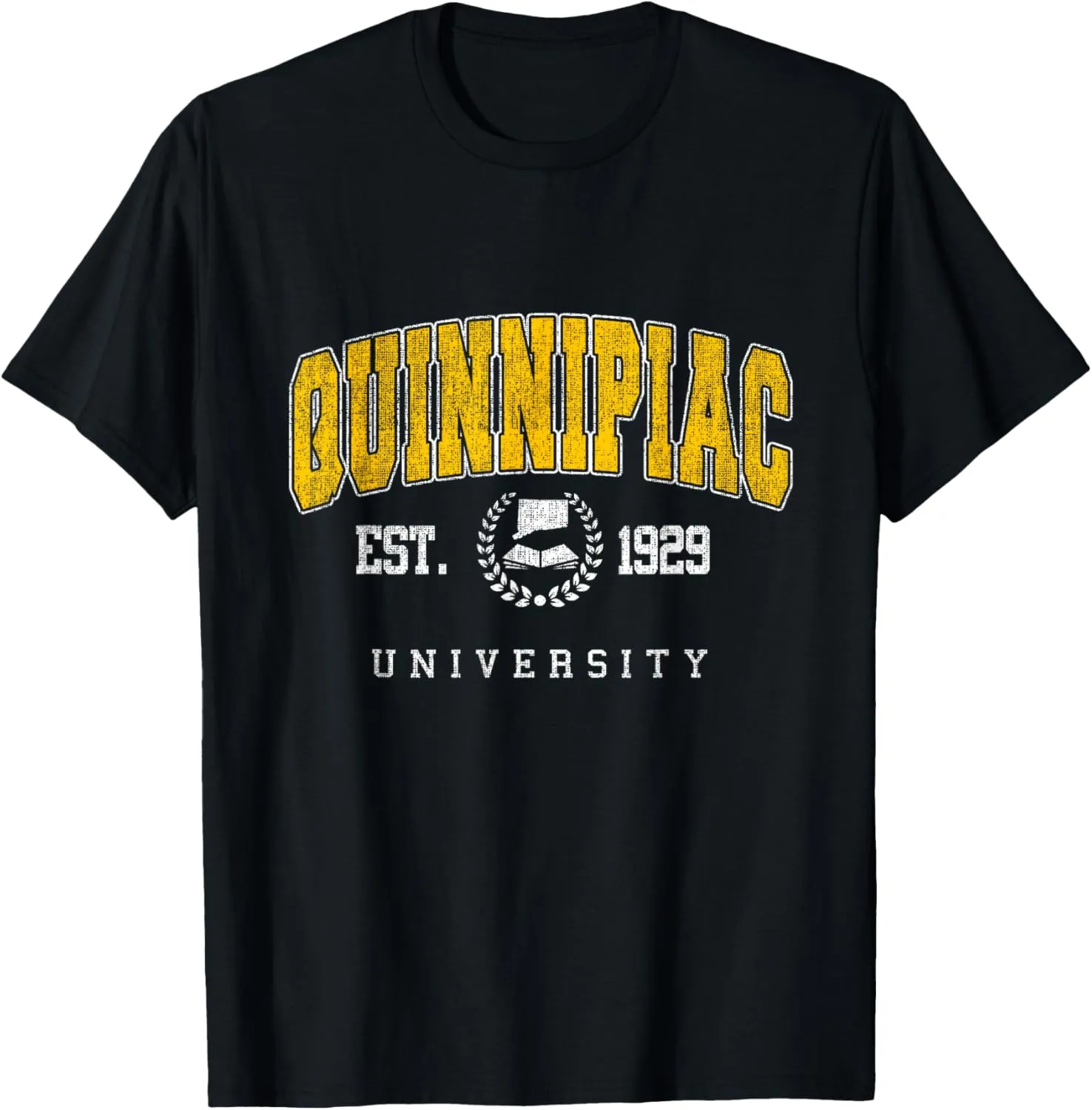 Quinnipiac Arch Vintage College Athletic Sports Design Tee T-Shirt