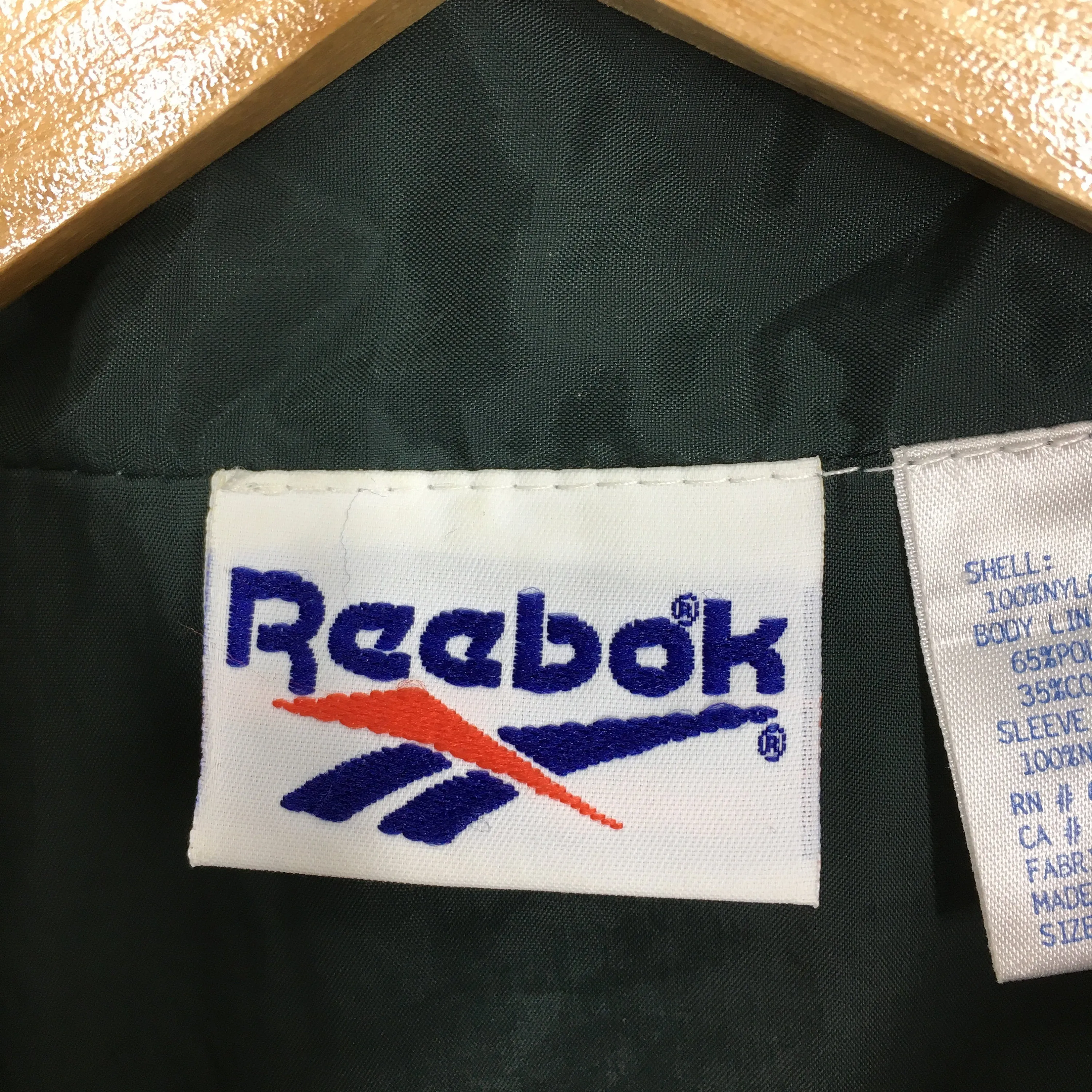 Reebok Sports Windbreaker Green Jacket Large