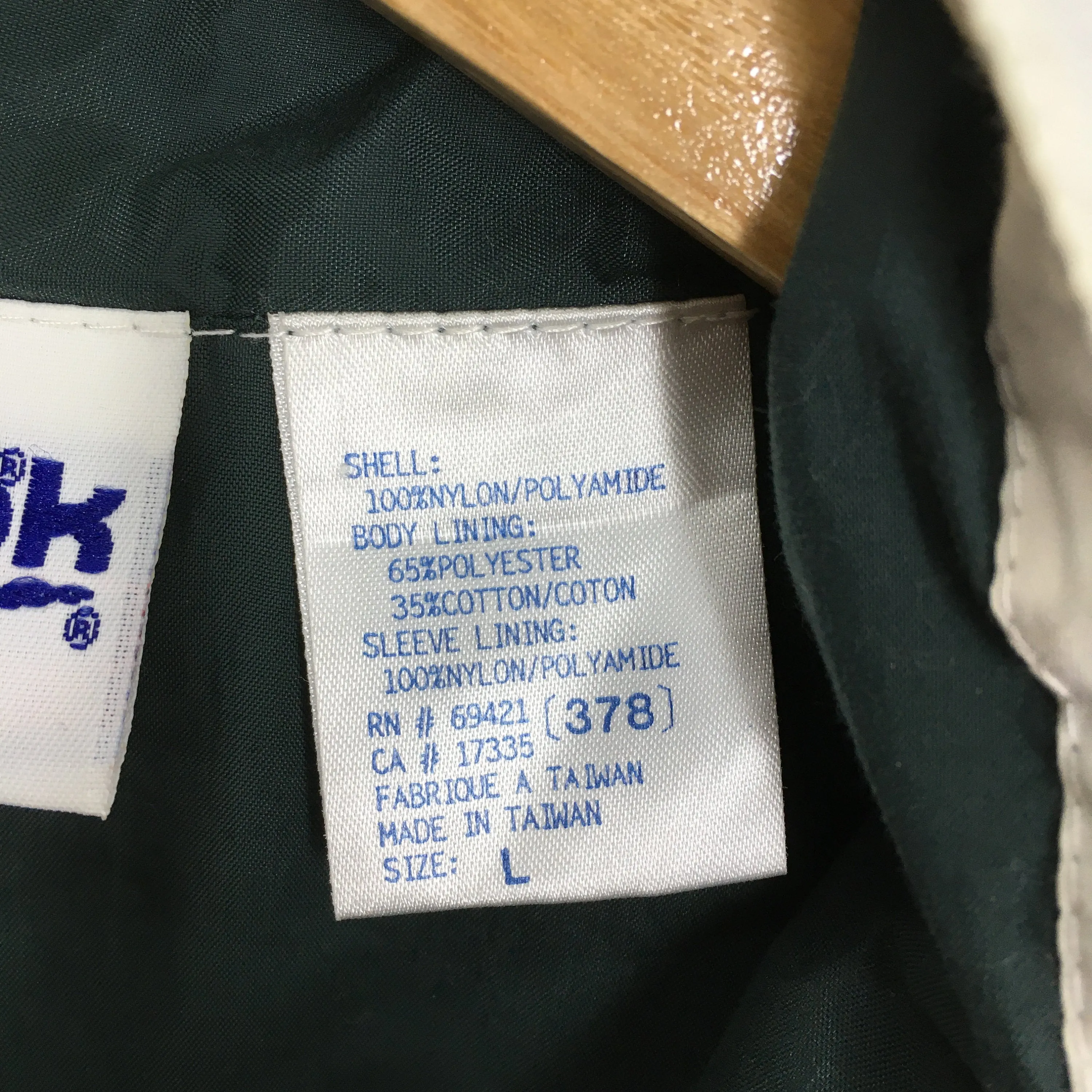 Reebok Sports Windbreaker Green Jacket Large