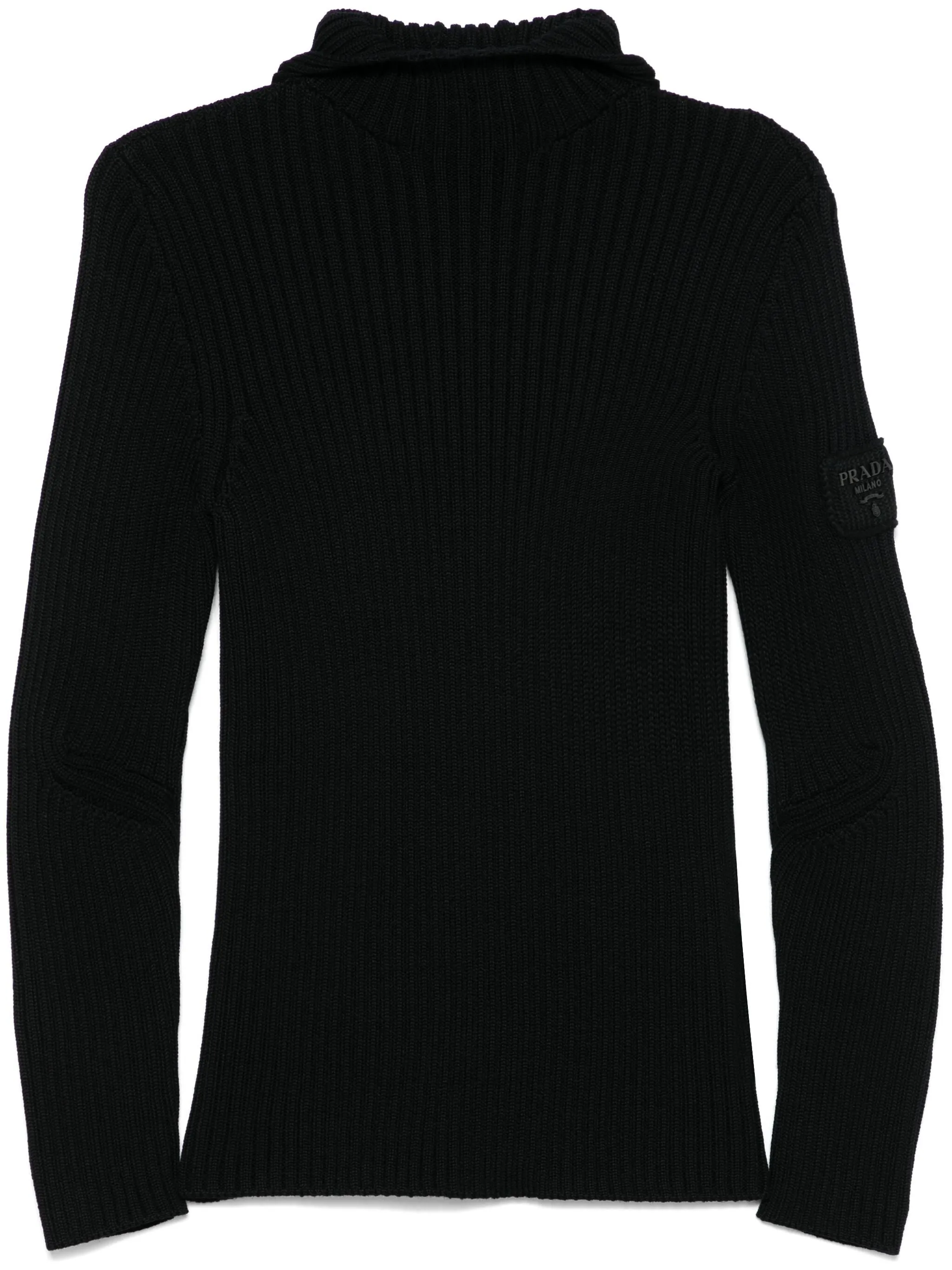 ribbed-knit hoodie