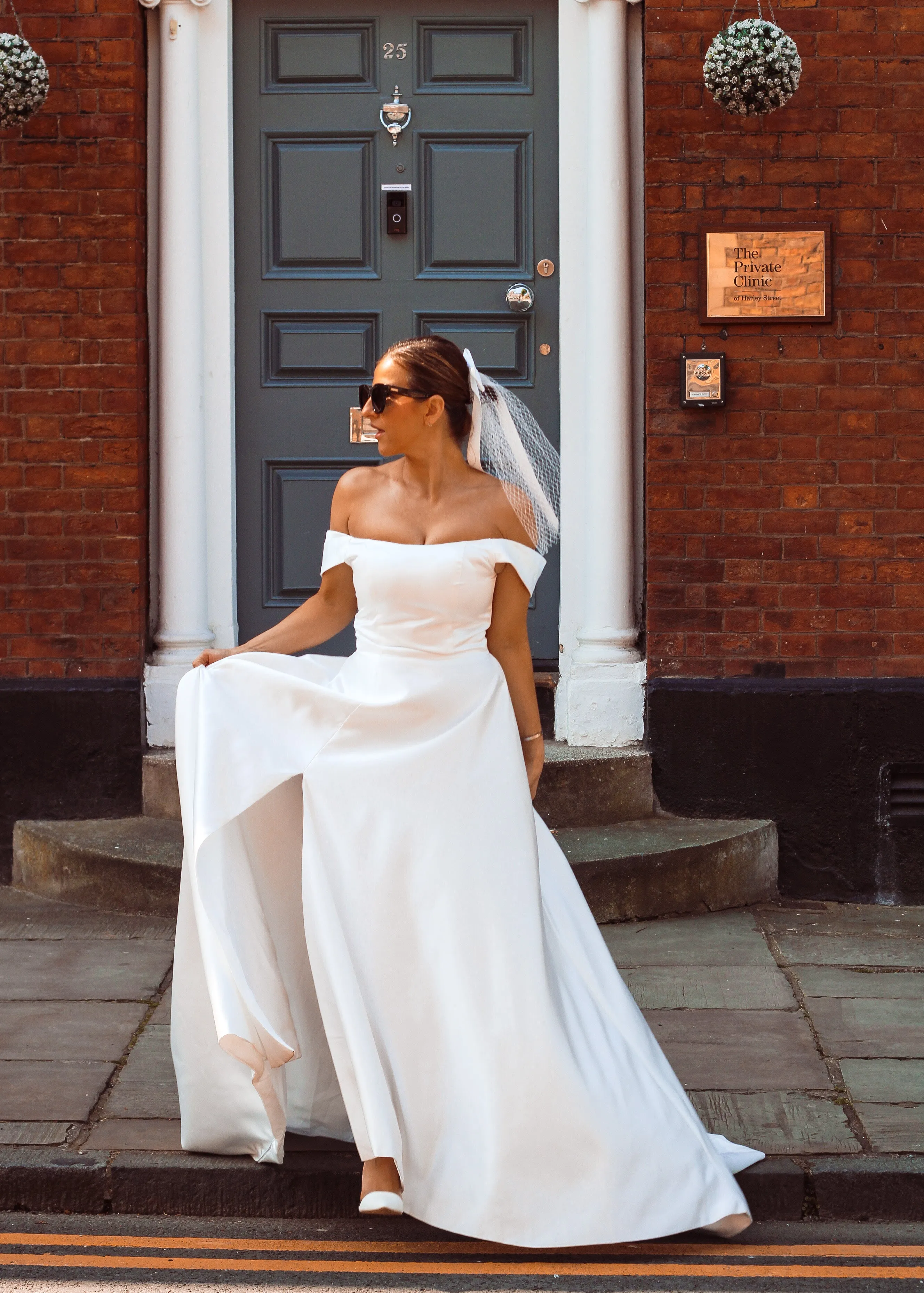 Sample - Abbie Off-the-Shoulder Satin Wedding Dress
