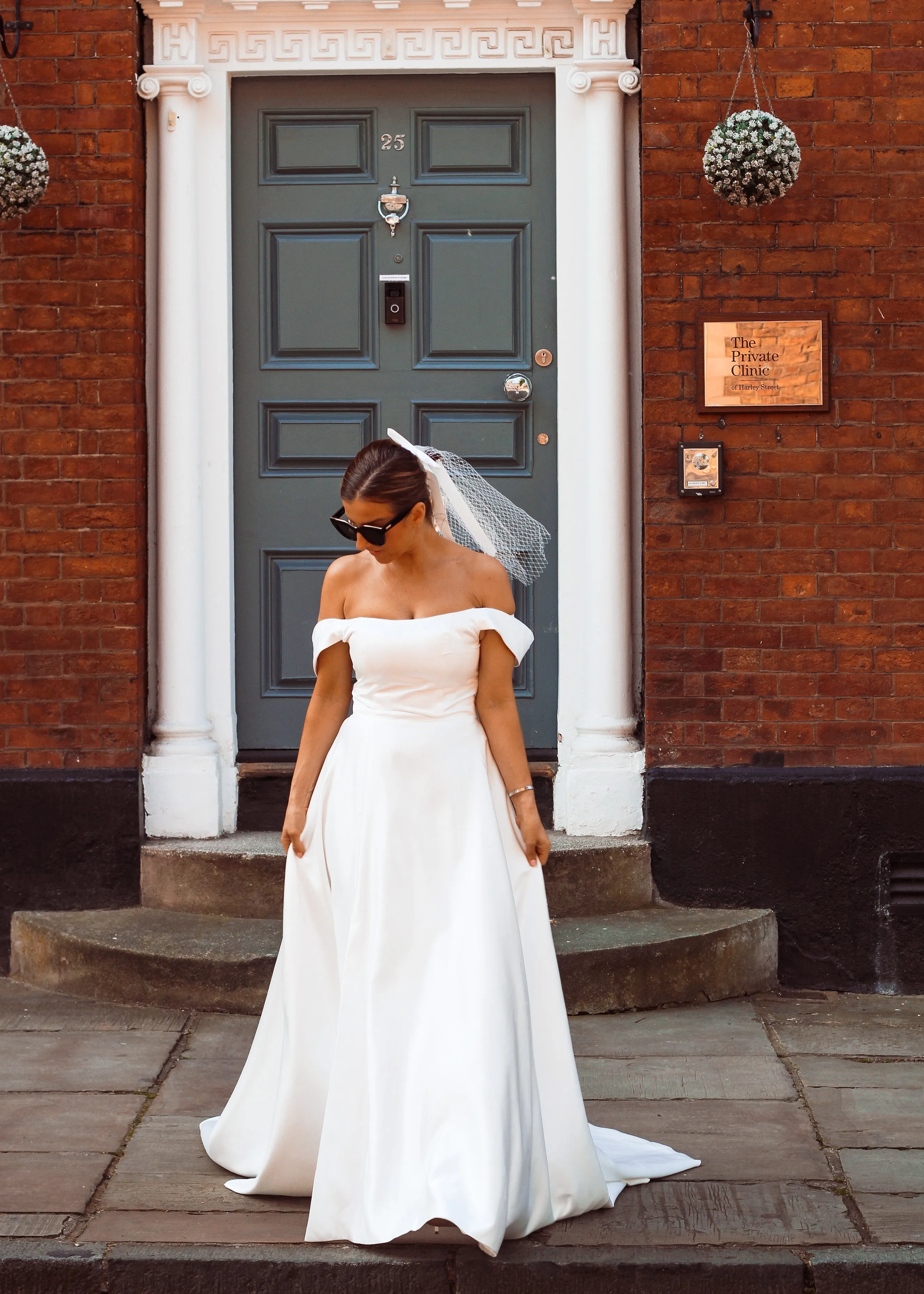 Sample - Abbie Off-the-Shoulder Satin Wedding Dress
