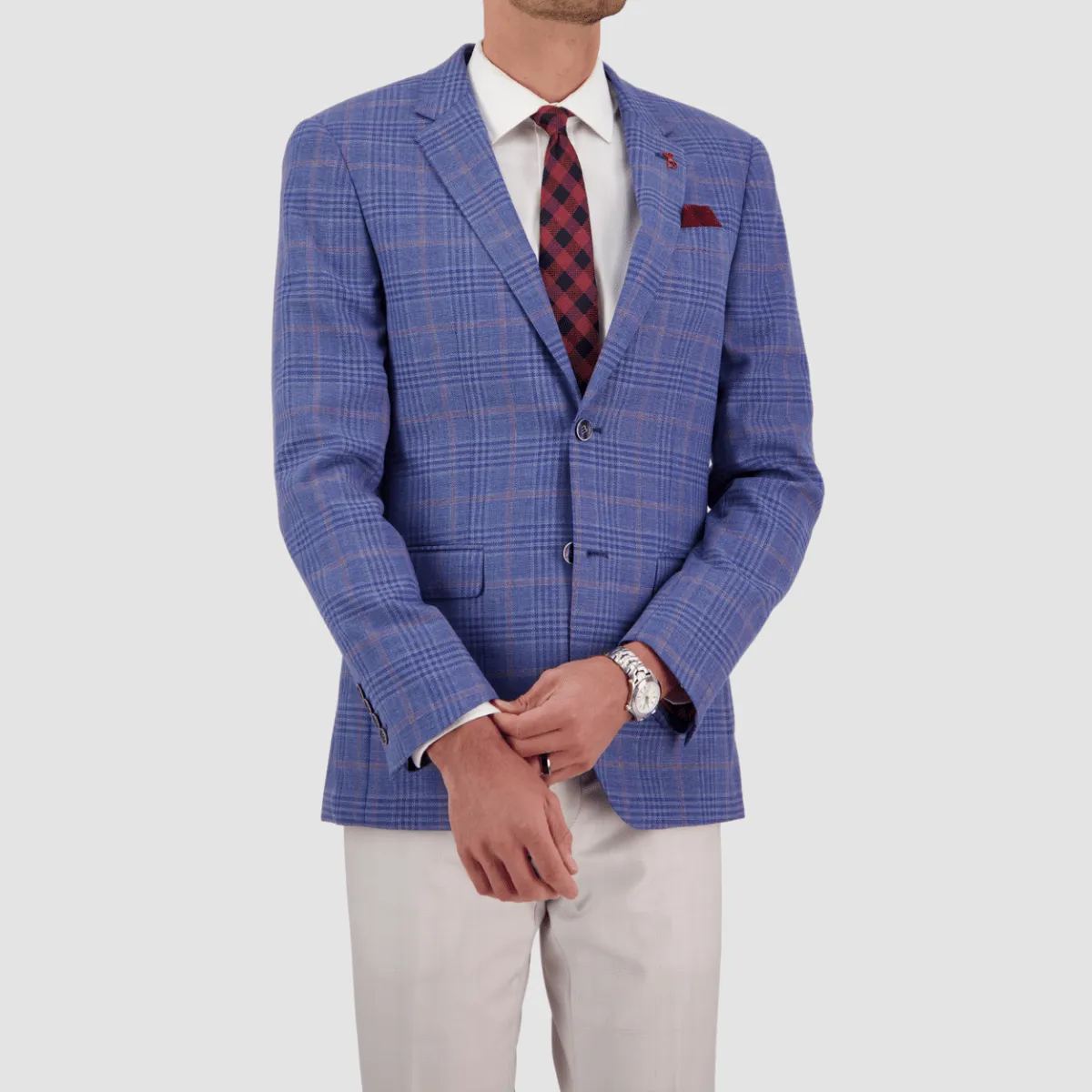 Savile Row Slim Fit Abram Sports Jacket in Sky Blue