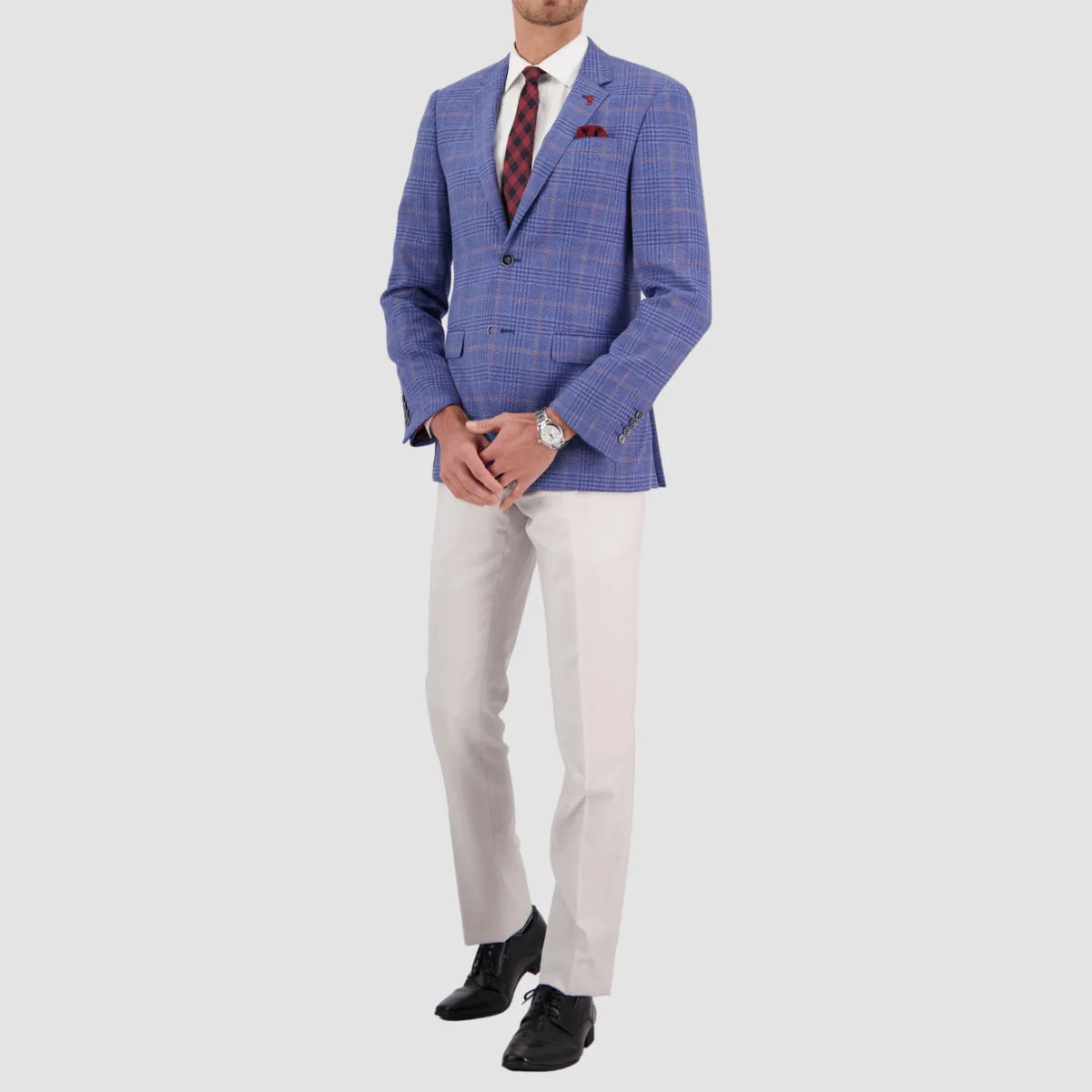 Savile Row Slim Fit Abram Sports Jacket in Sky Blue