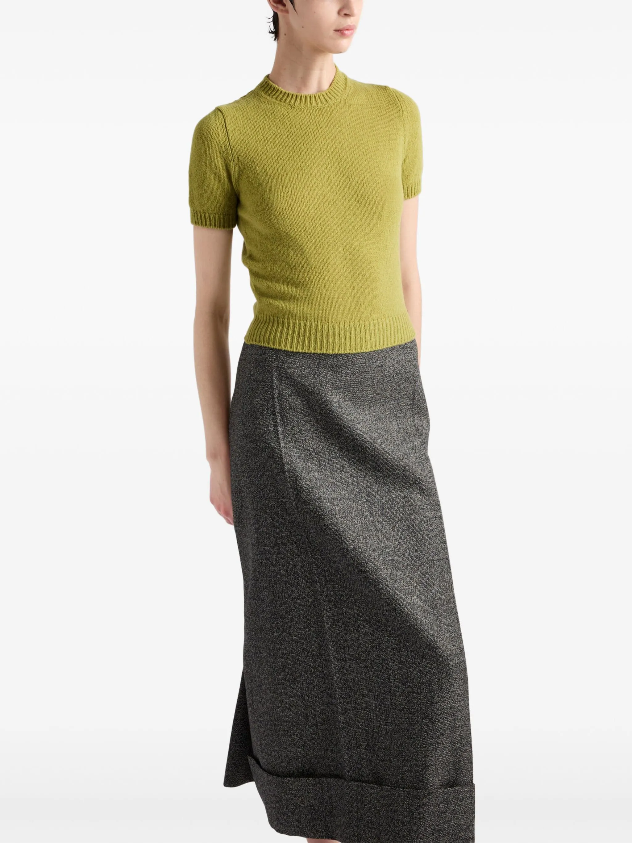 short-sleeve cashmere sweater