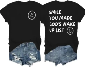 Smile You Made Gods Wake Up List Hoodie, Smile You Made God's Wake Up List Inspirational Quote Pullover Hoodie