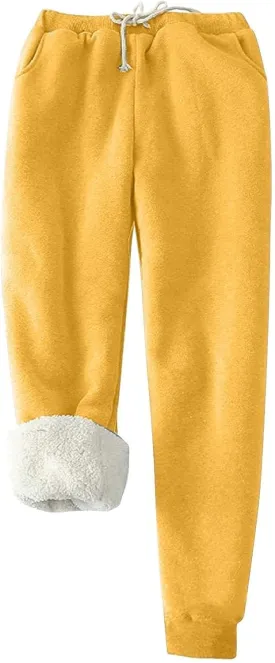 Sweatpants Women Winter Warm Fleece Lined Leggings Women Sherpa Active Running Jogger Pants Womens Fall Fashion 2024
