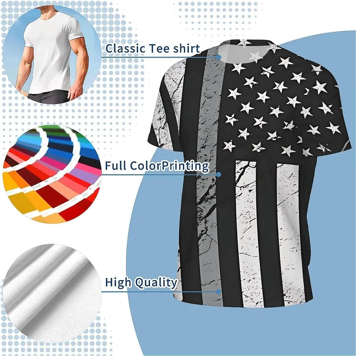 T-Shirts for Men Boys Unisex 3D Printed Shirts Short Sleeve Graphic Tees Shirt