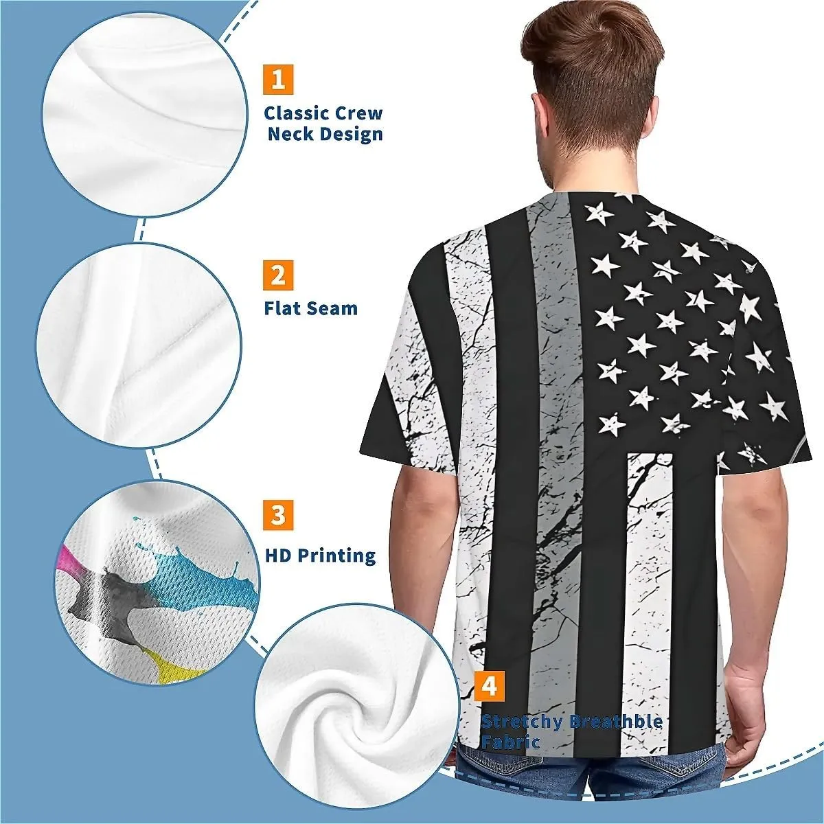 T-Shirts for Men Boys Unisex 3D Printed Shirts Short Sleeve Graphic Tees Shirt