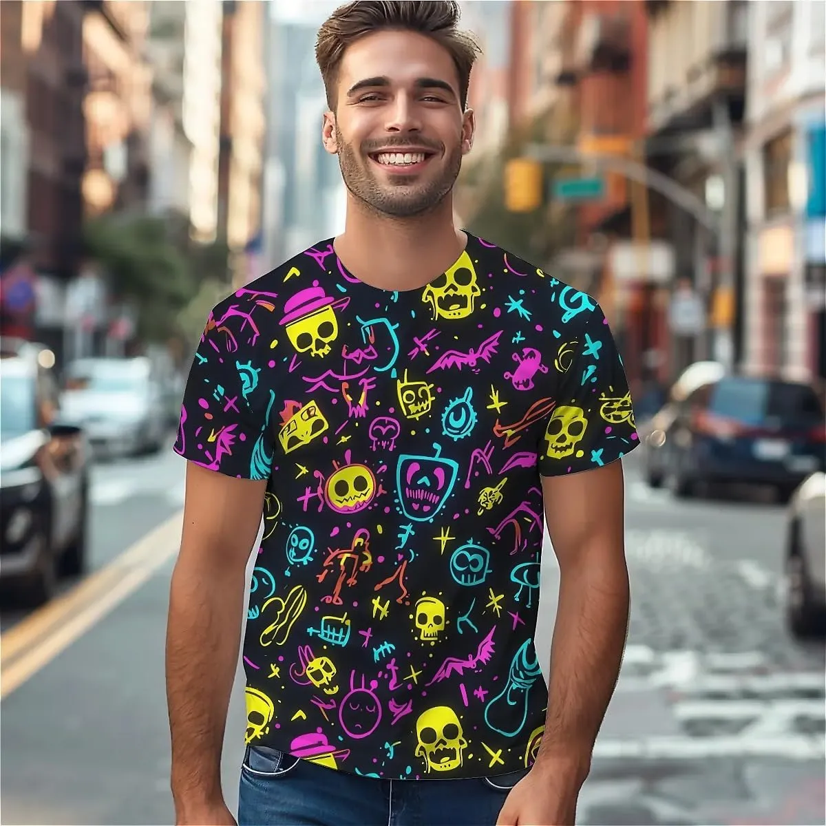 T-Shirts for Men Boys Unisex 3D Printed Shirts Short Sleeve Graphic Tees Shirt