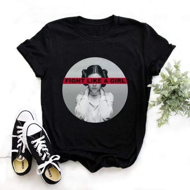Tees Women T Shirt Print Letter T-shirt Casual White Black Pink