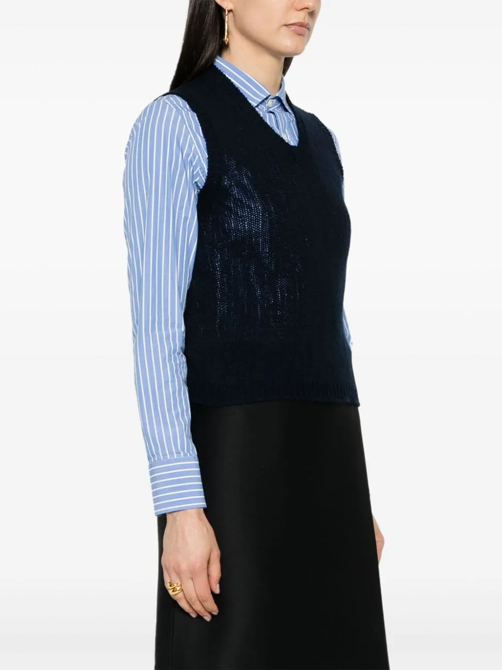 V-neck cashmere vest