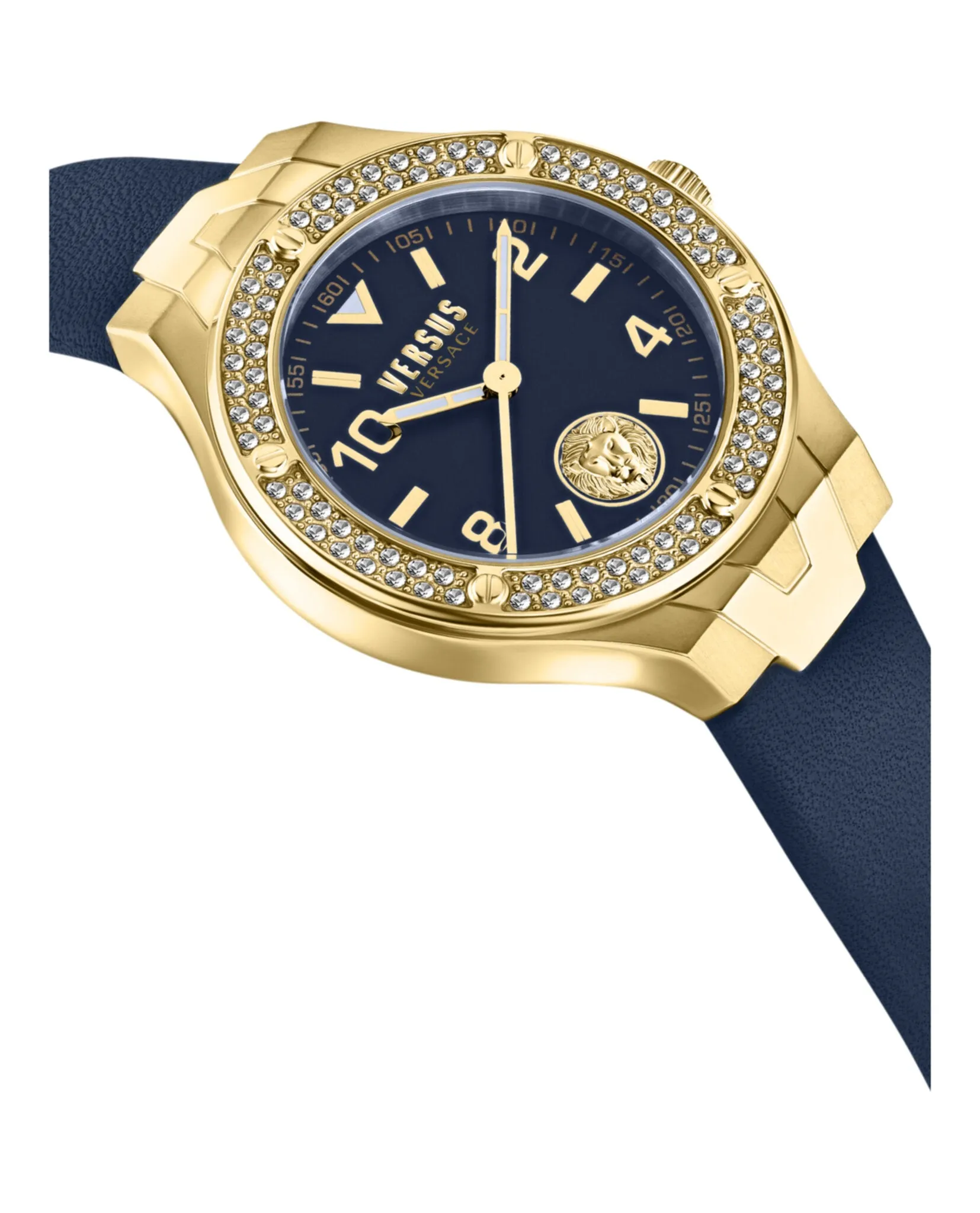 Versus Versace Vittoria Crystal Leather Watch