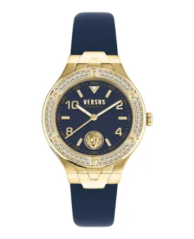 Versus Versace Vittoria Crystal Leather Watch