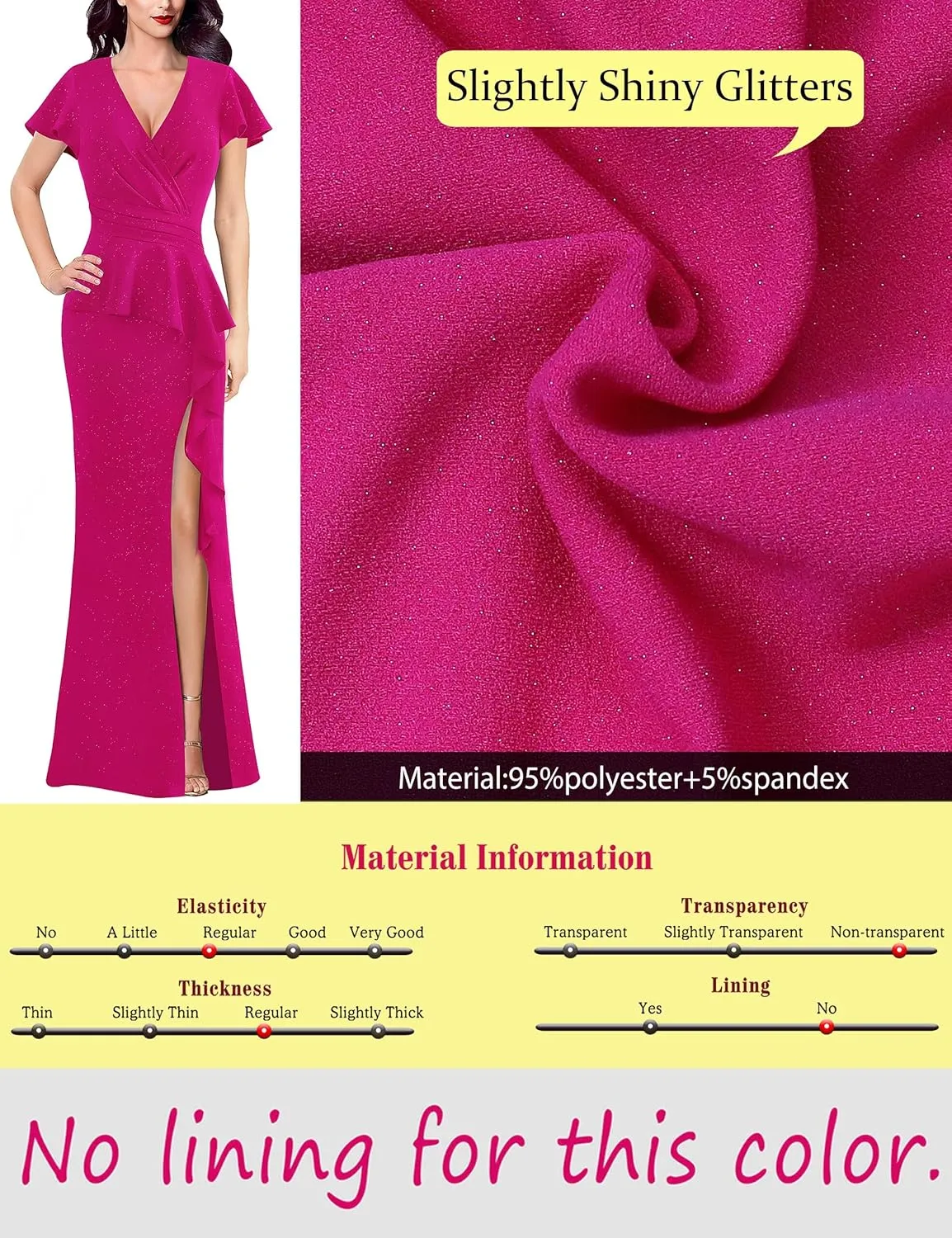 VFSHOW Womens Ruched Wrap V Neck Ruffle Formal Prom Peplum High Slit Maxi Dress 2023 Wedding Guest Cocktail Evening Long Gown