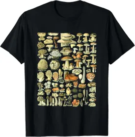 Vintage Inspired Mushroom Botanical Chart T-Shirt