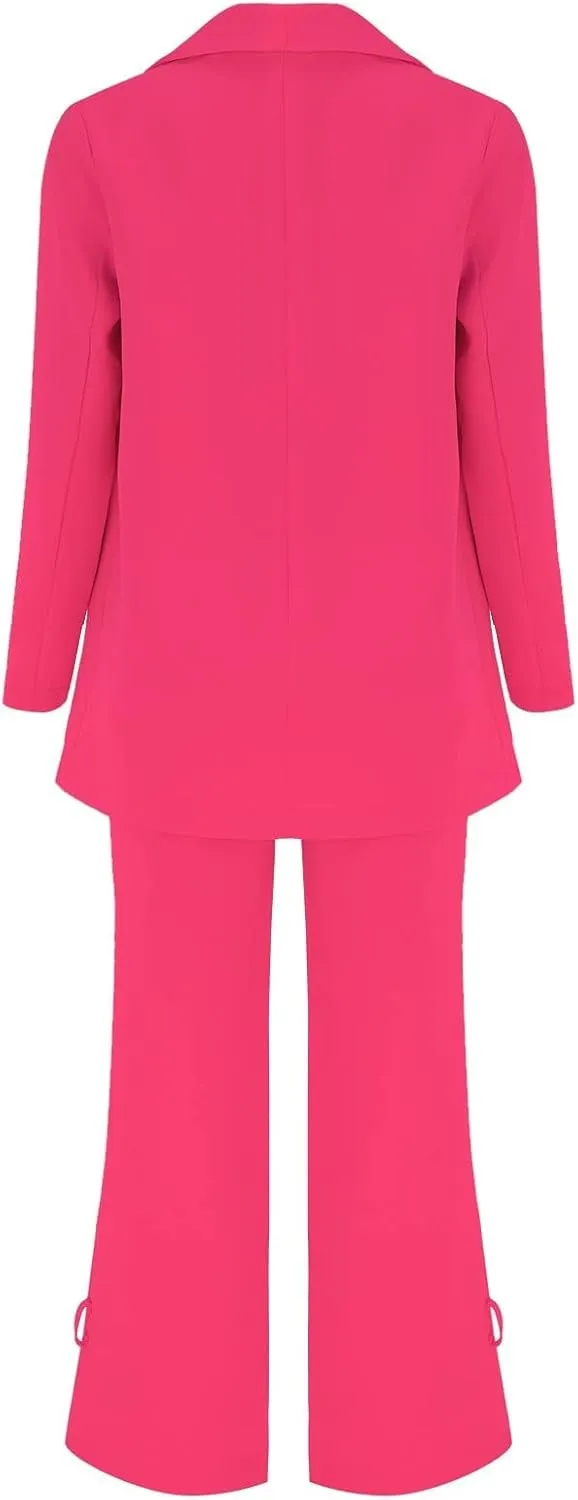 Womens 2 Piece Suits Business Trouser Suit Set Ladies Office Slim Fit Formal Blazer Going Out Blazer Jackets