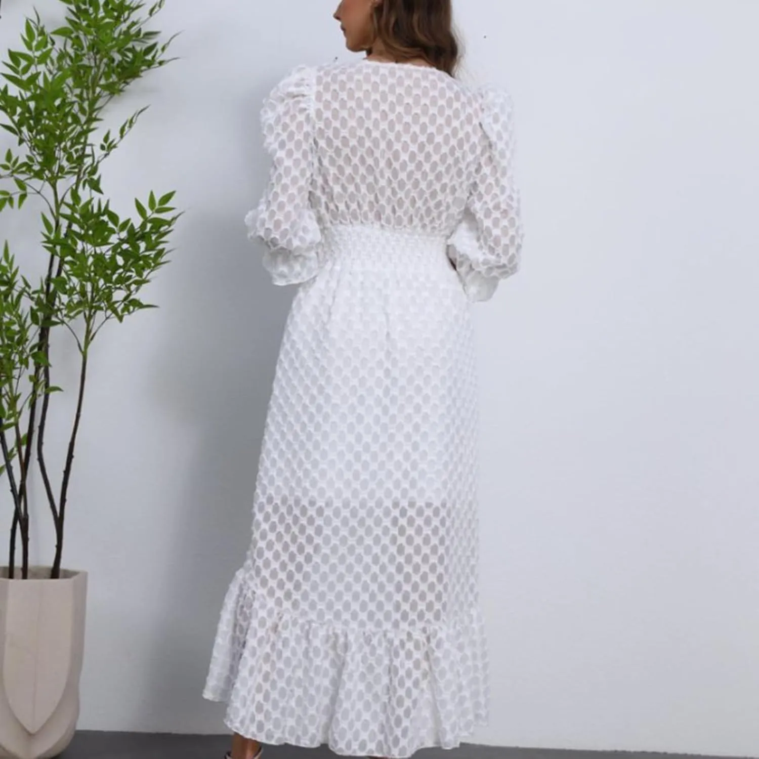 Womens Short Sleeve High Low V-Neck Long Maxi Boho Spring Summer Easter Dress Bridal Shower Dresses for Guest